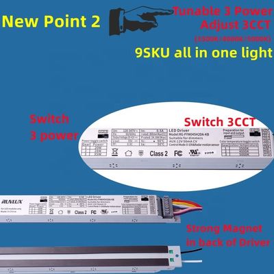 2FT 25W настраиваемый CCT Led Magnetic Linear retrofit Kit PC Lens для настраиваемого освещения