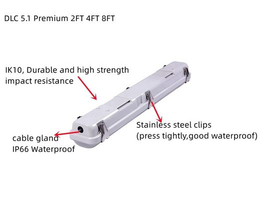 80 Ra поддержка Dimmer Промышленный 8FT Led Steam Tight High Bay Tri proof 90W 75W 65W водонепроницаемый светильник