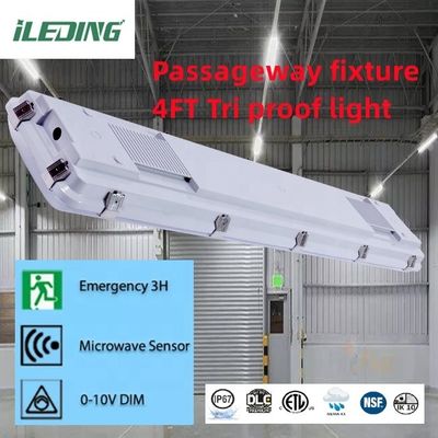 Поверхностный монтаж 4FT 0-10V DIM Led Triproof Batten Light Fixture IP67 Пароупорный для хранения 5-